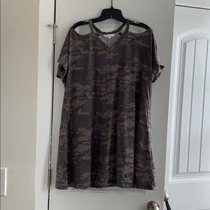 Plus size camp mini dress.